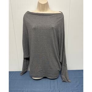 Neely Long Sleeve Gray Angel Arm Top Very‎ Soft High or Scoop Neckline Medium